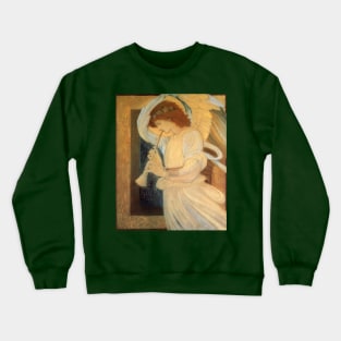 An Angel Playing a Flageolet by Sir Edward Coley Burne Jones Crewneck Sweatshirt